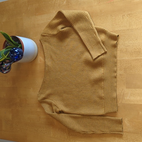 Babaton Aritzia marino wool ribbed scooped neck orange sweater size XS - Picture 2 of 8